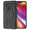 Dual Layer Rugged Tough Case & Stand for LG V40 ThinQ - Black